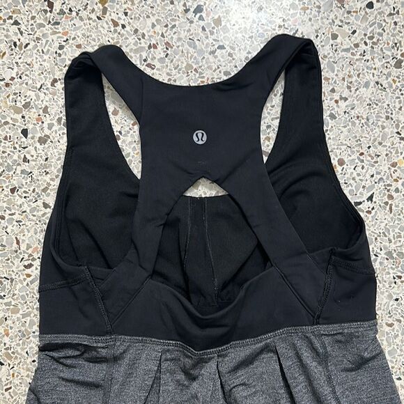 EUC Lululemon black gray full support racerback tank drawstring 8 - Picture 4 of 7